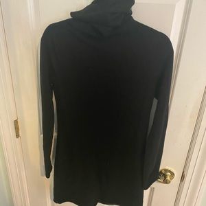 100% Cashmere black cowlneck mini sweater dress